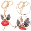 Porte-clés Angel Girl Design Sac à dos Porte-clés Aile de papillon Fée Porte-clés Strass Danse Ballet Anneau de voiture