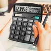 Kalkylatorer Desktop Calculator Standardfunktionskalkylator med 12-siffrig stor LCD-skärm Solbatteri Dual Power for Home Basic Office