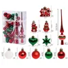 Parti dekorasyon parıltı Noel topları süs ağacı süslemeler top süsleri dekor dekoratif asma seti 34