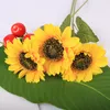 Fleurs de tournesol artificielles à longue tige de 60cm, fausses grandes fleurs de tournesol en soie, décoration pour l'extérieur et l'intérieur de la maison, fête d'anniversaire, de mariage