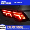 Pour VW Tiguan feu arrière LED 17-21 frein marche arrière feu de stationnement Streamer clignotant indicateur feu arrière assemblage pièces d'auto
