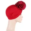 Roupas étnicas Mulheres Grande Flor Muçulmana Turbante Cabeça Envoltório Hijab Sono Noite Chapéu Chemo Cap Elastic Beanies Femme Bandana Headwear Mujer