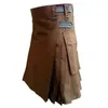 Herrenhosenröcke Schottland Herrenmode Kleidung Gothic Vintage Tasche Kendo Schottisch Koreanisch Ropa Hombre Pantalones Cargo Baggy