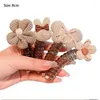 Hair Accessories 2PCS Bowknot Braided Telephone Wire Bands Plastic Flower Ponytail Rope Hairstyle Tool Cartoon