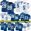 # 28 Camisa de futebol Jonathan Taylor # 5 Anthony Richardson Michael Pittman Jr. Quenton Nelson Moore II Peyton Manning Shaquille Leonard Qualquer nome Qualquer número camisas