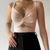 Débardeurs pour femmes Gilet d'été Crop Tops Femmes Sexy Avant Creux Col V Sans Manches Mode Croix Bretelles Bretelles Streetwear