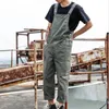 Herrenhose, leichter Overall mit Taschen, Latz, modische entspannte Passform, lässiger Overall, Baumwoll-Denim-Hose, Alltagskleidung