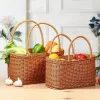 Boxes Household Shopping Basket Ins Style Portable Storage Basket Flower Basket Picnic Food Fruit Organizer Photography Props