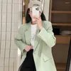 Women's Suits UNXX Luxurious Green Blazer For Petite Women 2024 Spring/Autumn Korean-Style Loose Casual Jacket Girl Female Coat Top