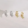 Boucles d'oreilles à Clip avec pendentif croisé pour femmes et hommes, 1 pièce, couleur or blanc, Zircon, poignets d'oreille Non percés, bijoux conque Cool, cadeaux Cool