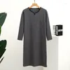 Men's Sleepwear Colorful Sleeve One-Piece Autumn And Pajamas Collar Thickened Button Bathrobe Plus-Sized Up Nightshirt Leisure Winter Home