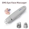 2 I 1 EMS Eye Face Vibration Massager Portable Electric Dark Circle Borttagning Anti-Aging Eye Wrinkle Beauty Care Tool 240122