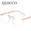 Sunglasses Frames Anti Blue Light Rimless Glasses Women Men Ultralight Computer Elegant Female Fashion Chain Legs Eyewear