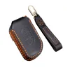 Luxury Leather Car Key Case Cover FOB Protector Accessories Keyring för Dongfeng Forthing Evo T5 2021 Keychain Holder Shell Bag