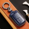 4 knappar Smart Key Cover FOB Leather Case Car Keyring Shell för Toyota Camry Corolla Rav4 Highlander Avalon 2015 2016 2017