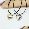 Colliers Love Heart Designer Bijoux Collier Cubain Lien Chaîne Or Noir Veet Grand Pendentif Collier Pour Femmes Élégant Tissage Noué Bowkn Otxjq