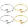 Bangle 2 PCS Clássico Banhado A Ouro Abraço Calor e Amor Mão Ajustável Pulseira Para Mulheres Meninas Design Simples Personalidade Jóias Presentes