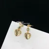 Boucles d'oreilles de luxe en strass colorés, breloques en cristal, lettres en or, plaquées 18K, clous, accessoires de bijoux