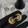 Boucles d'oreilles de mode femmes diamant lune boucles d'oreilles Saturne bijoux de créateur de luxe femmes diamant cadeaux de mariage parfait