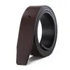 Belts Men's Good Level Quality Genuine Leather Belt Pin Slide Style Soft Strap Only 3.3cm Wide Without Buckles 2024 Pasek