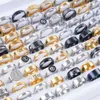 Bandringen 20 stuks mode klassieke gladde holle streep punk spike roestvrij stalen ringen voor mannen vrouwen sieraden feestgeschenken mix grootte stijlen 240125