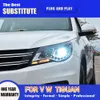 Для VW Tiguan светодиодная фара в сборе 07-12 DRL дневные ходовые огни динамический стример указатель поворота дальний свет автомобильные аксессуары