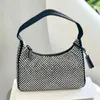 Luxury Designer rhinestone crystal hobo diamond Shoulder Bags Womens underarm tote shiny handbag purse shoulder bags mens lady black crossbody armpit clutch bag