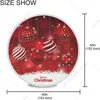 Tkanina stołowa okrągłe obrus 60 cali świąteczne kulki czerwone okładki koronkowe pranie w pomieszczeniach wakacyjnych wystroju na imprezę w kuchni