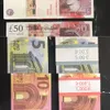 Prop Money Toys UK Euro Dollar Dols GBP British 10 20 50 Commémorative Fake Notes Toy for Kids Christmas Cadeaux ou Video Film 100 PCS / PACKEDLP