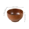 Dinnerware Sets 2 Pcs Wooden Bowls Rice Bread Salad Serving Japanese-style Fruit For Kitchen Counter