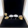 Pronto para enviar 10k ouro real Vvs Moissanite diamante brincos de joias hip hop personalizados brincos modernos