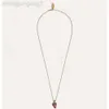 Designer Viviane Westwood Westwood Queen Dowager of England Pink Strawberry Premium Clavicle Chain Pendant Red