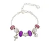 Strand ANNAPAER Design di lusso Abalorio Misura liberamente regolabile Love Heart Viola Perline Braccialetti con ciondolo Gioielli Regalo per Feminina