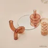 2PCS Candle Holders Glass Candle Stick Atcherze Stożkowe Świece Uchwyt do świec kodę Świece Party i ślub Centerpiecs Dekoracja stolika