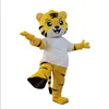 Wysokiej jakości niestandardowy biały t-shirt Tiger Mascot Costume Cartoon Cartoon Postacie Suit Suit Święta Party Festiwal Outdoor Festiwal Promocyjna Reklama Ubrania