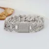 Paston Custom Jewelry 925 Silver 18 mm 8 -calowe moissanite kubański łańcuch okrągły kształt Moissanite Bransoletka