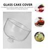 Ensembles de vaisselle en verre gâteau dôme rond clair cloche affichage couvercle plaque plaque couvercle garde pour desserts