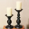 2st Candle Holders europeiska romerska ljusstake järnljushållare Hem bröllopsdekor prydnad 3 färger