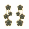 Charm Plum Blossom Ear Beat for Women Jewelry Fourleaf Clover Earrings 4/5 Leaves Lucky Grass Big Earrings Jewelry Drop Shipping