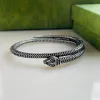 Klassiska Bangles Designer -kedjor Armband Titanium Steel Cuff Fashion Bangle Skull Snake Armband Womens Mens Cool Women Män Sliver Armband smycken gåva