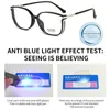 Sonnenbrille Blue Ray Blocking Anti-Blaulicht Lesebrille Augenschutz Ultraleichte quadratische Brille TR90 Glänzende Strasssteine
