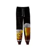 Men's Pants Beer 3D Printed Joggers Sweatpants Fashion Casual Jogging Streetwear HIp Hop Slim Kpop Men/Women Warm Trousers