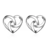 Studörhängen 925 Silver Needle Love Heart Earring For Women Girls Wedding Party Jewets Gifts Pendientes EH2139