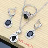 Ensembles de bijoux en argent 925, 12 couleurs de pierres précieuses, boucles d'oreilles en obsidienne noire, bracelet, bague redimensionnable, vente en gros