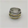 Band Rings Dy Twisted Vintage Band Designer Rings For Women With Diamonds Sterling Sier Suower Personalized 14K Gold Plating Engageme Ot1Lq