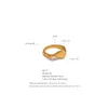 Band Rings Yhpup 2023 Minimalist Stainless Steel New Twisted Fashion Ring Chic 18k Gold Color Texture Waterproof Trend Jewelry for Women 240125