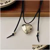 Colliers Love Heart Designer Bijoux Collier Cubain Lien Chaîne Or Noir Veet Grand Pendentif Collier Pour Femmes Élégant Tissage Noué Bowkn Otxjq