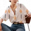 Bluzki damskie 23 Design długie rękaw jesienne eleganckie koszule drukowane swobodny moda koszula kontynenta