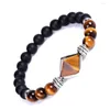 Strand BOEYCJR Natural Stone Beads Pyramid Shape Energy Bangles & Bracelets Handmade Jewelry Chakra Bracelet For Women Or Men