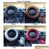 Coprivolante Ers 3 pezzi Auto Er Furry Soft P Accessori caldi 15 pollici Vino artificiale Rosso Grigio Marrone Nero Consegna goccia Automobi Otxj7